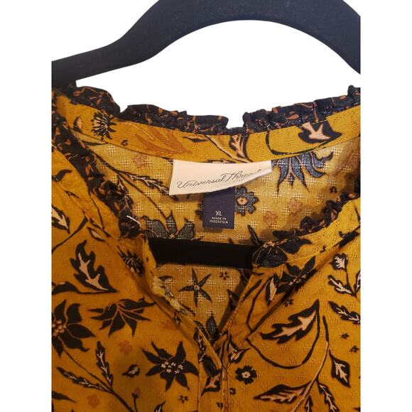 Universal Thread Yellow Floral Cottagecore Maxi Dress XL Long Sleeve - Picture 2 of 10